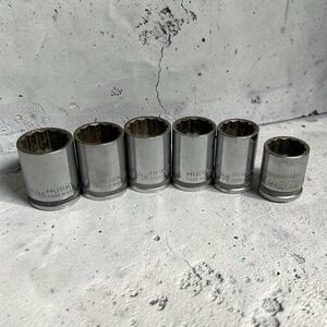 Husky Tool USA Socket Bundle 15/16 7/8 13/16 3/4 11/16 Lot Of 6 Tool Garage